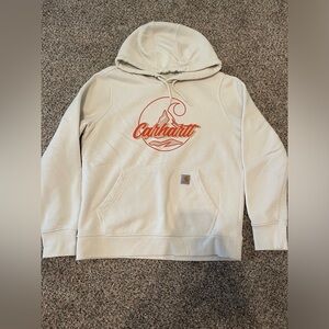 Carhartt hoodie, cream colored size s